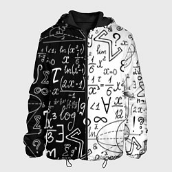 Куртка с капюшоном мужская ЧЁРНО БЕЛЫЕ ФОРМУЛЫ ФИЗИКА МАТЕМАТИКА, цвет: 3D-черный