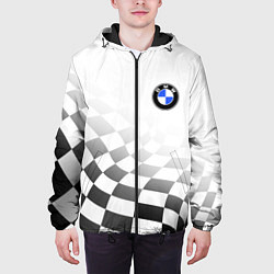 Куртка с капюшоном мужская BMW, БМВ СПОРТ, ФИНИШНЫЙ ФЛАГ, цвет: 3D-черный — фото 2