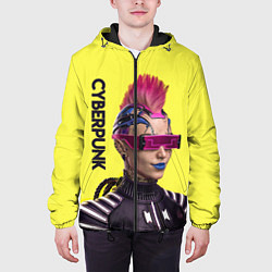 Куртка с капюшоном мужская Cyberpunk Панк, цвет: 3D-черный — фото 2