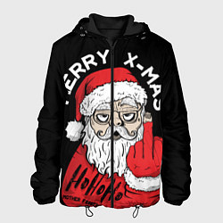 Куртка с капюшоном мужская Merry x - mas Плохой дед мороз, цвет: 3D-черный