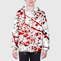 Куртка с капюшоном мужская Кровища, цвет: 3D-белый — фото 2