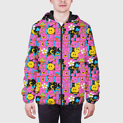 Куртка с капюшоном мужская Психоделика Инь-Янь, цвет: 3D-черный — фото 2