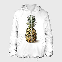 Куртка с капюшоном мужская Pineapple watercolor, цвет: 3D-белый