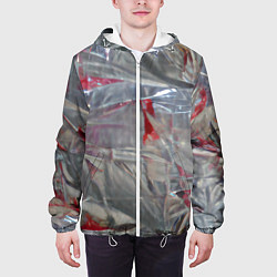 Куртка с капюшоном мужская Кровавая пленка, цвет: 3D-белый — фото 2