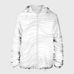 Куртка с капюшоном мужская Белые волны, цвет: 3D-белый