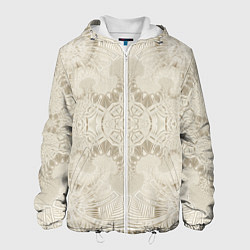 Куртка с капюшоном мужская Бежевый узор - Хуф и Ся, цвет: 3D-белый
