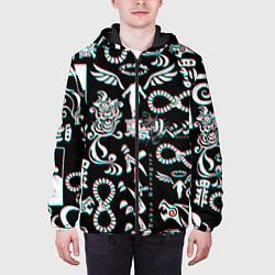 Куртка с капюшоном мужская ТОКИЙСКИЕ МСТИТЕЛИ ГЛИТЧ, GLITCH, цвет: 3D-черный — фото 2