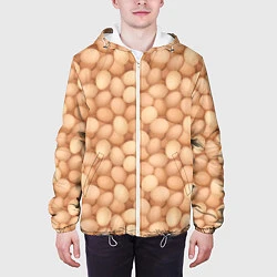 Куртка с капюшоном мужская Куриные Яйца, цвет: 3D-белый — фото 2