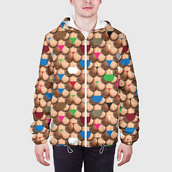 Куртка с капюшоном мужская Попки, цвет: 3D-белый — фото 2