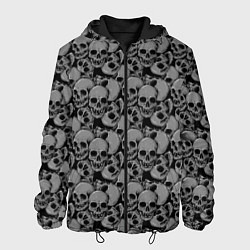 Куртка с капюшоном мужская Gray skulls, цвет: 3D-черный