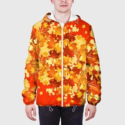 Куртка с капюшоном мужская Кленовый листопад, цвет: 3D-белый — фото 2