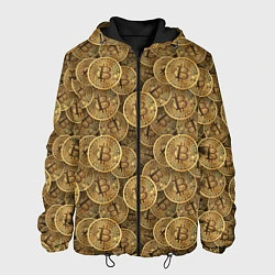 Куртка с капюшоном мужская Bitcoins, цвет: 3D-черный