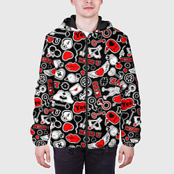 Куртка с капюшоном мужская Влюблённость Love, цвет: 3D-черный — фото 2