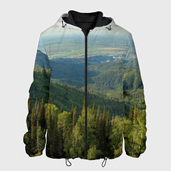 Куртка с капюшоном мужская Природный пейзаж, цвет: 3D-черный
