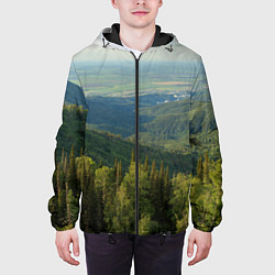 Куртка с капюшоном мужская Природный пейзаж, цвет: 3D-черный — фото 2