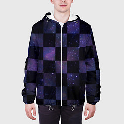 Куртка с капюшоном мужская Space Neon Chessboard, цвет: 3D-белый — фото 2