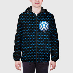 Куртка с капюшоном мужская ФОЛЬКСВАГЕН - Звезды, цвет: 3D-черный — фото 2