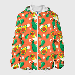 Куртка с капюшоном мужская Паттерн из авокадо, цвет: 3D-белый
