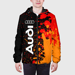 Куртка с капюшоном мужская АУДИ - Краски По вертикали, цвет: 3D-черный — фото 2