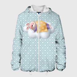 Куртка с капюшоном мужская Спящий кролик, цвет: 3D-белый