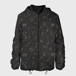 Куртка с капюшоном мужская Паттерн пентаграмма черный, цвет: 3D-черный