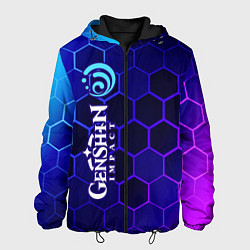 Куртка с капюшоном мужская GENSHIN IMPACT - ГИДРО - Графика, цвет: 3D-черный