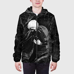 Куртка с капюшоном мужская Токийский Гуль Канеки Кен ЧБ, цвет: 3D-черный — фото 2