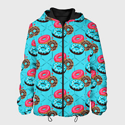Куртка с капюшоном мужская Яркие пончики, цвет: 3D-черный