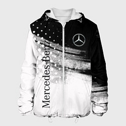Куртка с капюшоном мужская Mercedes-Benz спорт, цвет: 3D-белый