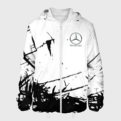 Куртка с капюшоном мужская Mercedes текстура, цвет: 3D-белый
