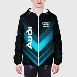 Куртка с капюшоном мужская Audi sport auto, цвет: 3D-белый — фото 2