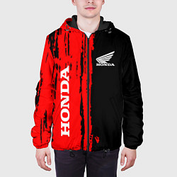 Куртка с капюшоном мужская Honda марка авто, цвет: 3D-черный — фото 2