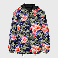 Куртка с капюшоном мужская Military rose, цвет: 3D-черный