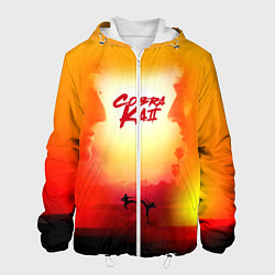 Куртка с капюшоном мужская Кобра Кай Закат Градиент Cobra Kai Sun, цвет: 3D-белый