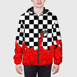 Куртка с капюшоном мужская Много любви Сердца, цвет: 3D-черный — фото 2