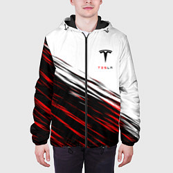 Куртка с капюшоном мужская Tesla sport размытость, цвет: 3D-черный — фото 2