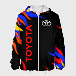 Куртка с капюшоном мужская Toyota Разноцветный огонь, цвет: 3D-белый