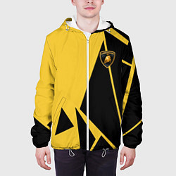 Куртка с капюшоном мужская Lamborghini - Yellow Geometry, цвет: 3D-белый — фото 2