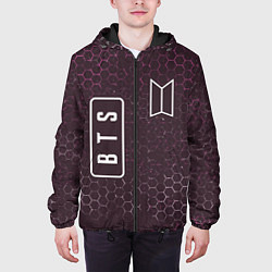 Куртка с капюшоном мужская БТС Графика, цвет: 3D-черный — фото 2