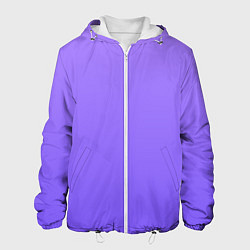 Куртка с капюшоном мужская Красивый фиолетовый светлый градиент, цвет: 3D-белый