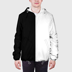 Куртка с капюшоном мужская Black and white чб, цвет: 3D-белый — фото 2