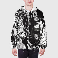 Куртка с капюшоном мужская Terrifying chaos, цвет: 3D-белый — фото 2