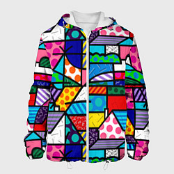Куртка с капюшоном мужская Ромеро Бритто красочный узор, цвет: 3D-белый