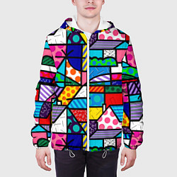 Куртка с капюшоном мужская Ромеро Бритто красочный узор, цвет: 3D-белый — фото 2