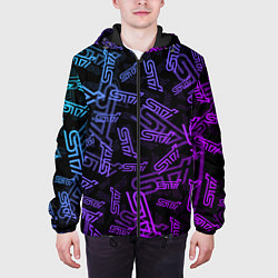 Куртка с капюшоном мужская STI NEON PATTERN, цвет: 3D-черный — фото 2
