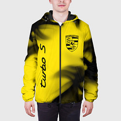 Куртка с капюшоном мужская PORSCHE TURBO S - Пламя, цвет: 3D-черный — фото 2