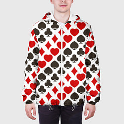 Куртка с капюшоном мужская Карточные Масти Card Suits, цвет: 3D-белый — фото 2