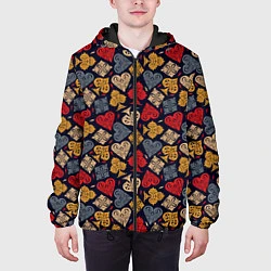 Куртка с капюшоном мужская Карточные Масти Cards, цвет: 3D-черный — фото 2