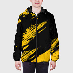 Куртка с капюшоном мужская BLACK AND YELLOW GRUNGE ГРАНЖ, цвет: 3D-черный — фото 2
