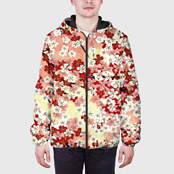Куртка с капюшоном мужская Цветущая весна, цвет: 3D-черный — фото 2